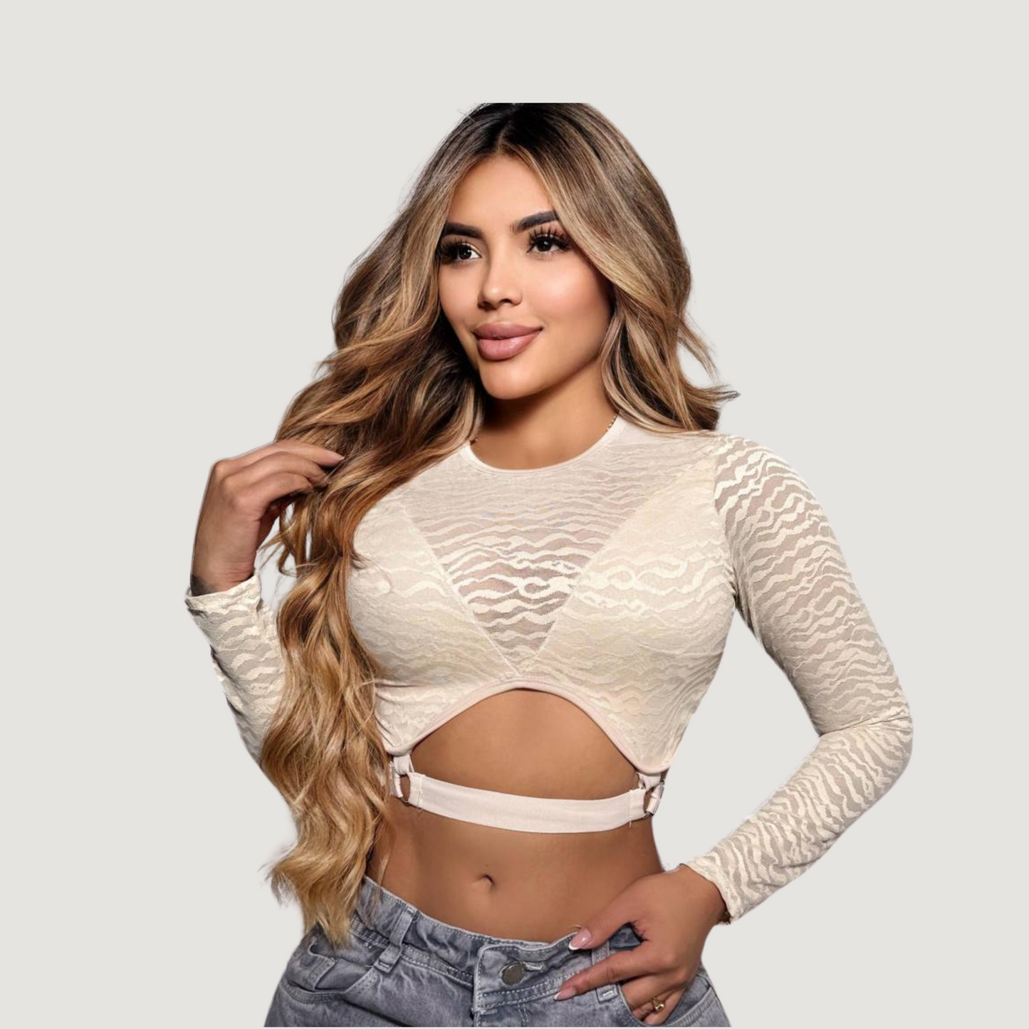 See-Through Top with Hook Waist