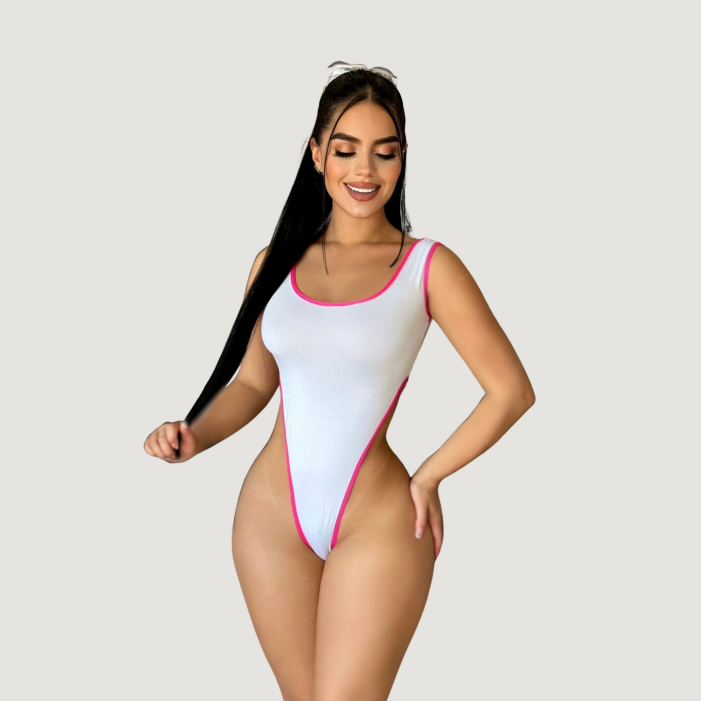 Body de corte alto - Tejido de licra suave