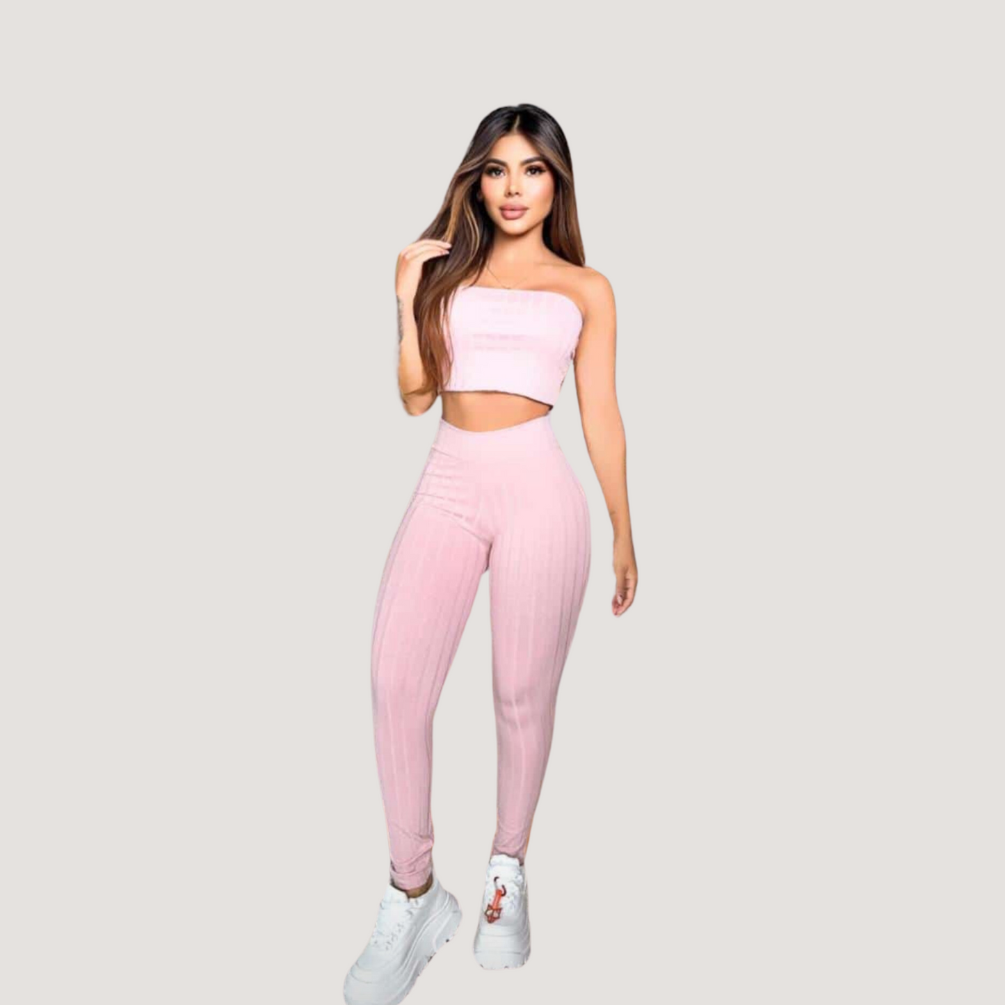 Two-Piece Ribbed Tank & Leggings - Saida Fashion
