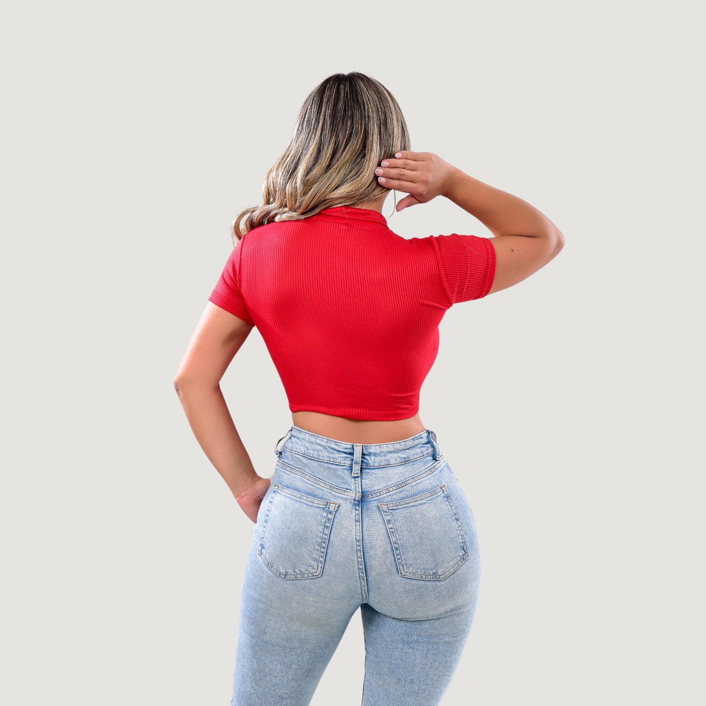Comfortable Polo Ribbed Top