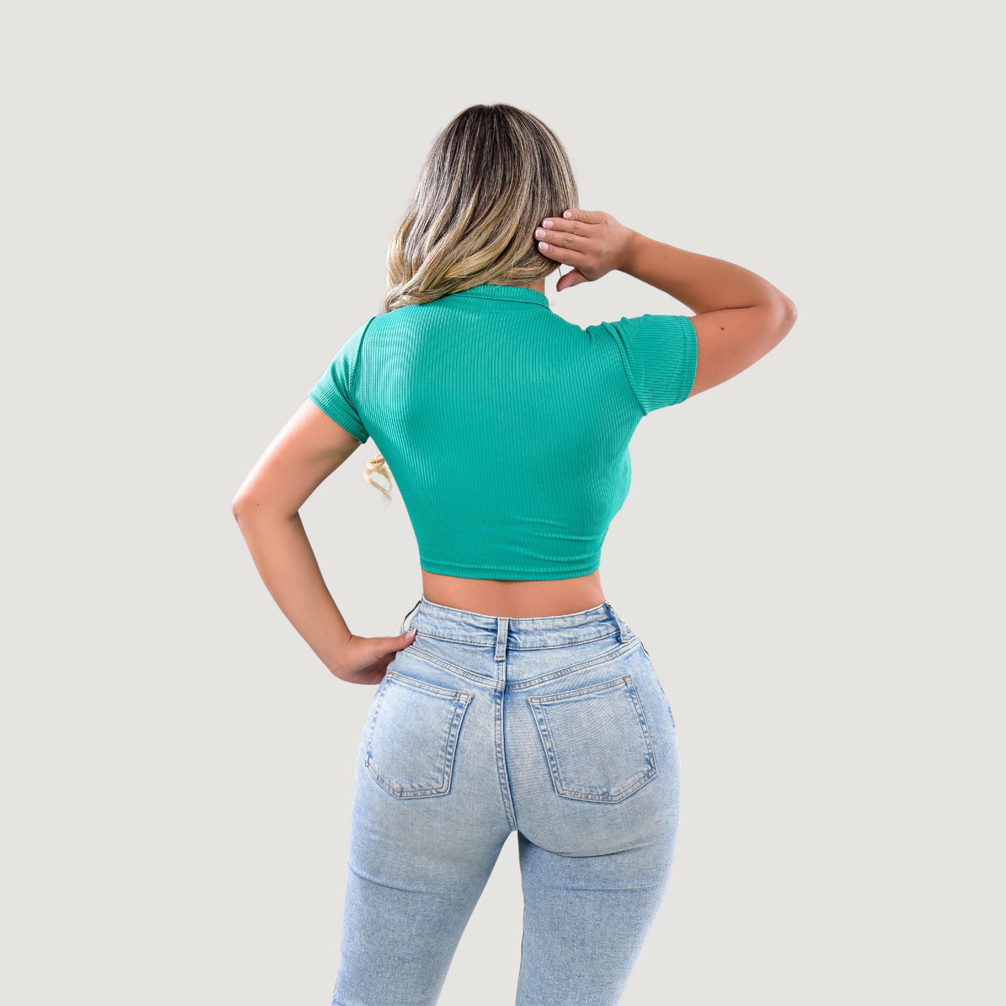 Comfortable Polo Ribbed Top