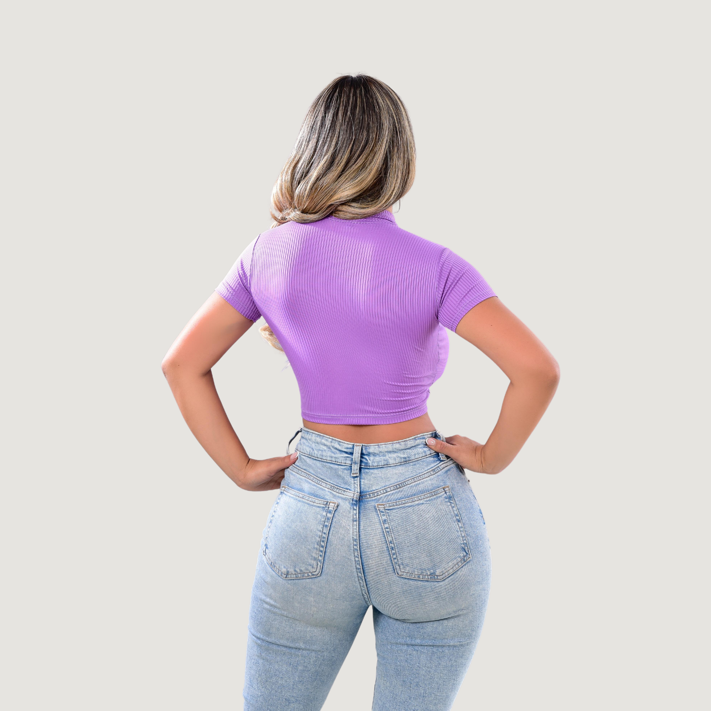 Comfortable Polo Ribbed Top