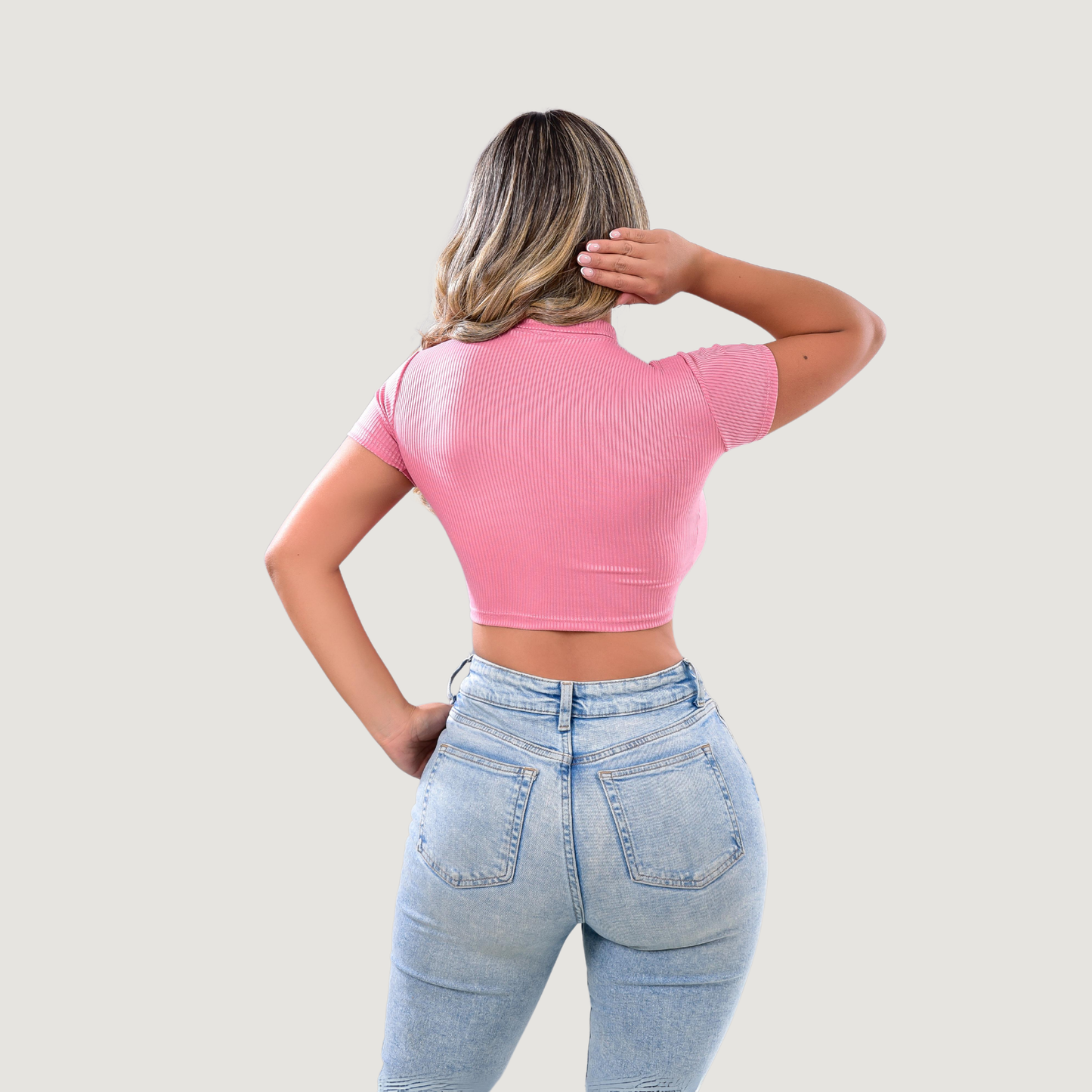 Comfortable Polo Ribbed Top