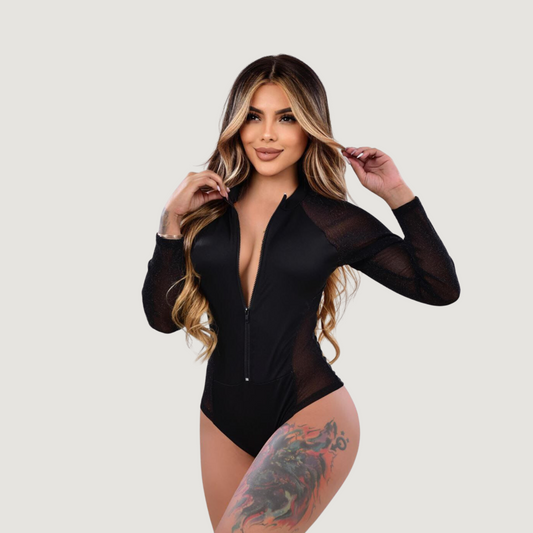 Women's Rave Bodysuit - Long Sleeves Look