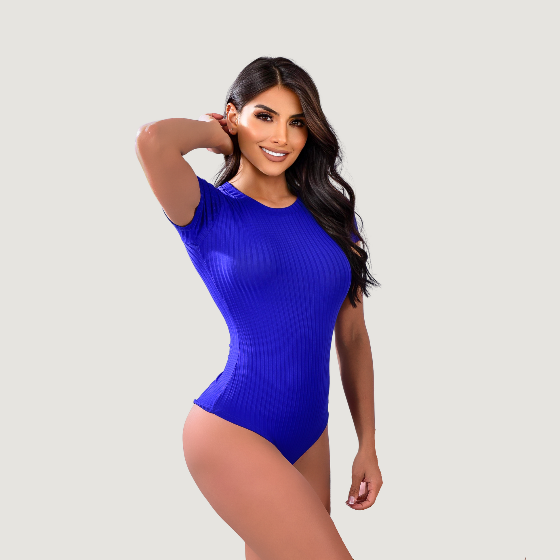 Women's Bodysuit - Ribbed Round Neck - Saida Fashion 