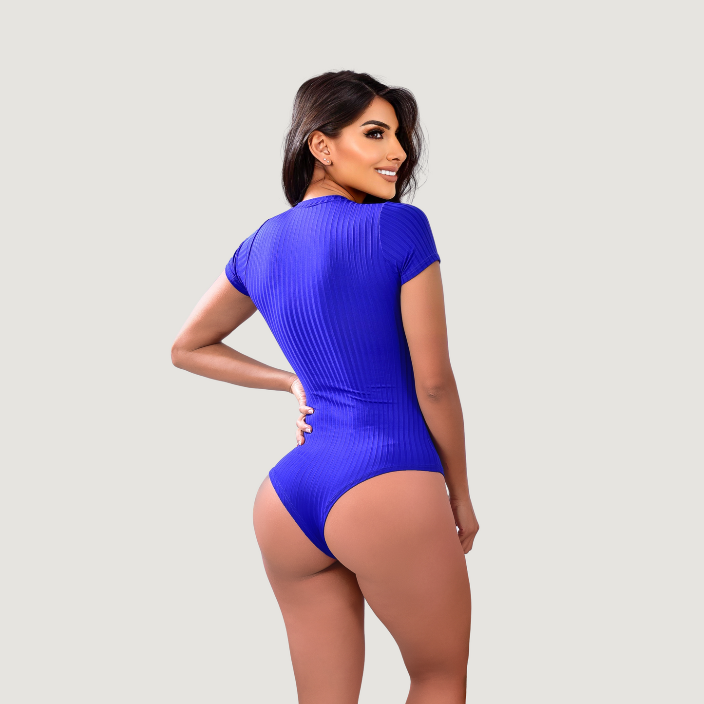 Women's Bodysuit - Ribbed Round Neck - Saida Fashion 