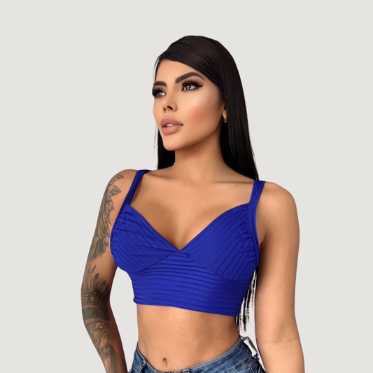 Low cut tank top with thick straps - Saida Fashion 