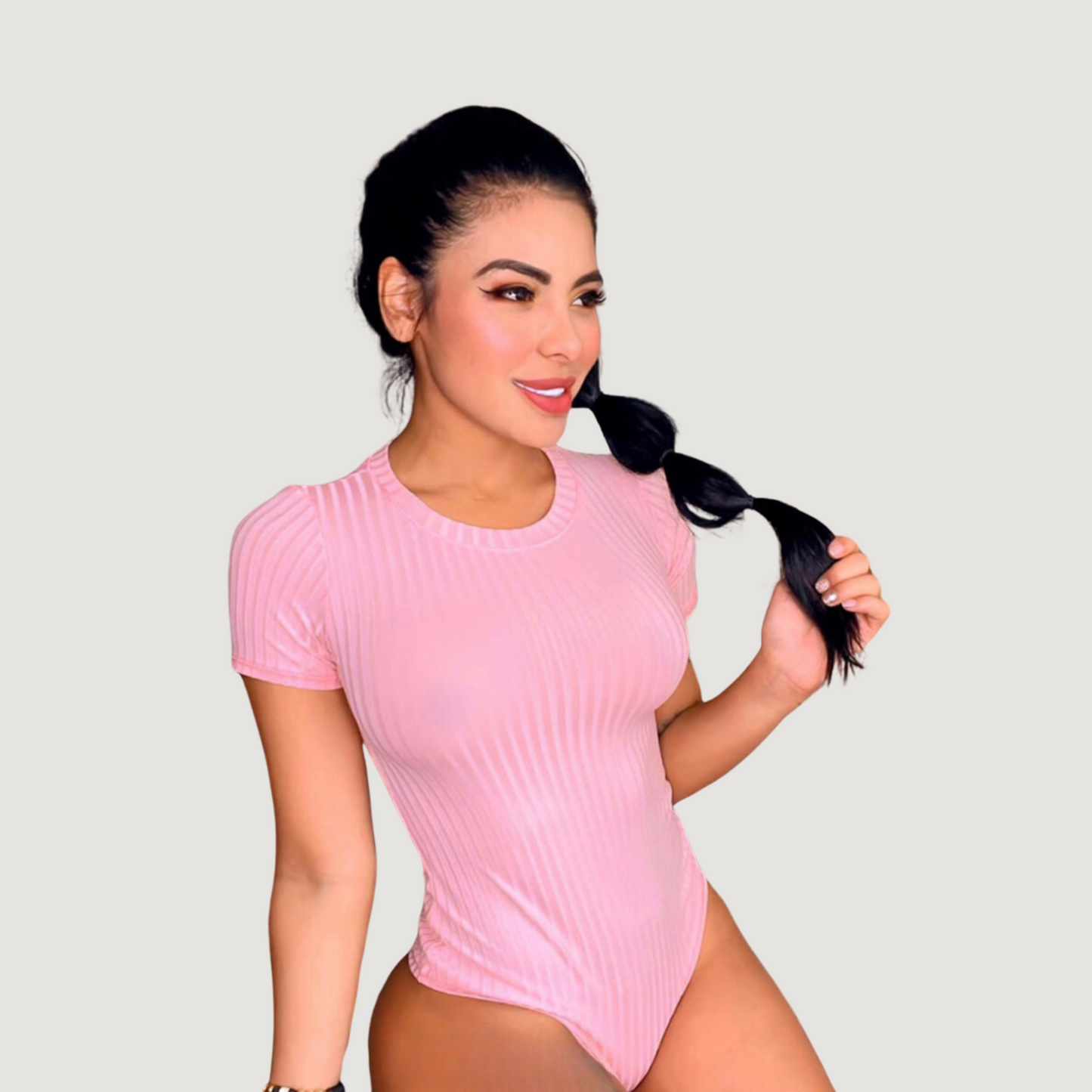 Women's Bodysuit - Ribbed Round Neck - Saida Fashion 