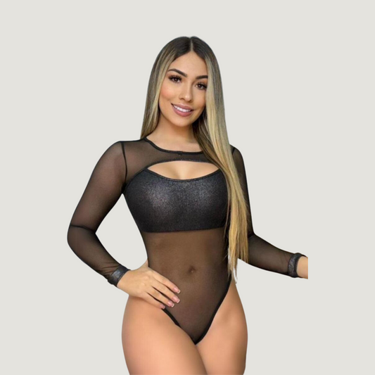 Sheer Bodysuits - Oval Neckline Style - Saida Fashion 