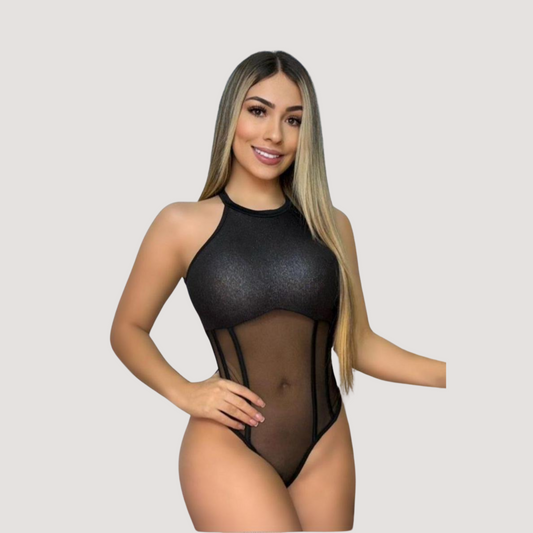 Transparent Bodysuit - Mesh & Spandex - Saida Fashion 