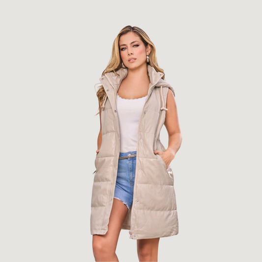 Long Quilted Puffer Vest – Sleek Look