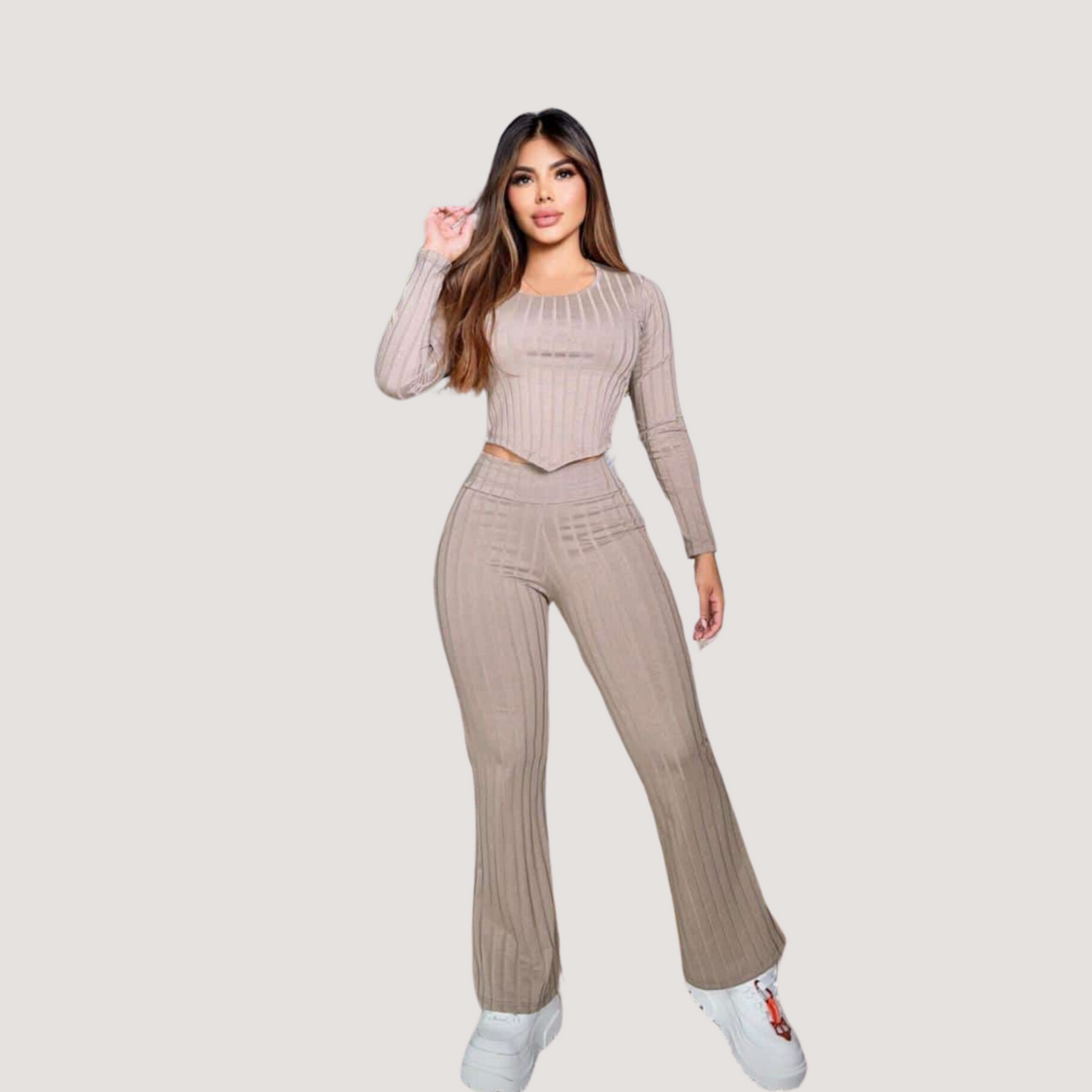 Trendy 2-Piece Spandex Outfit - Saida Fashion 