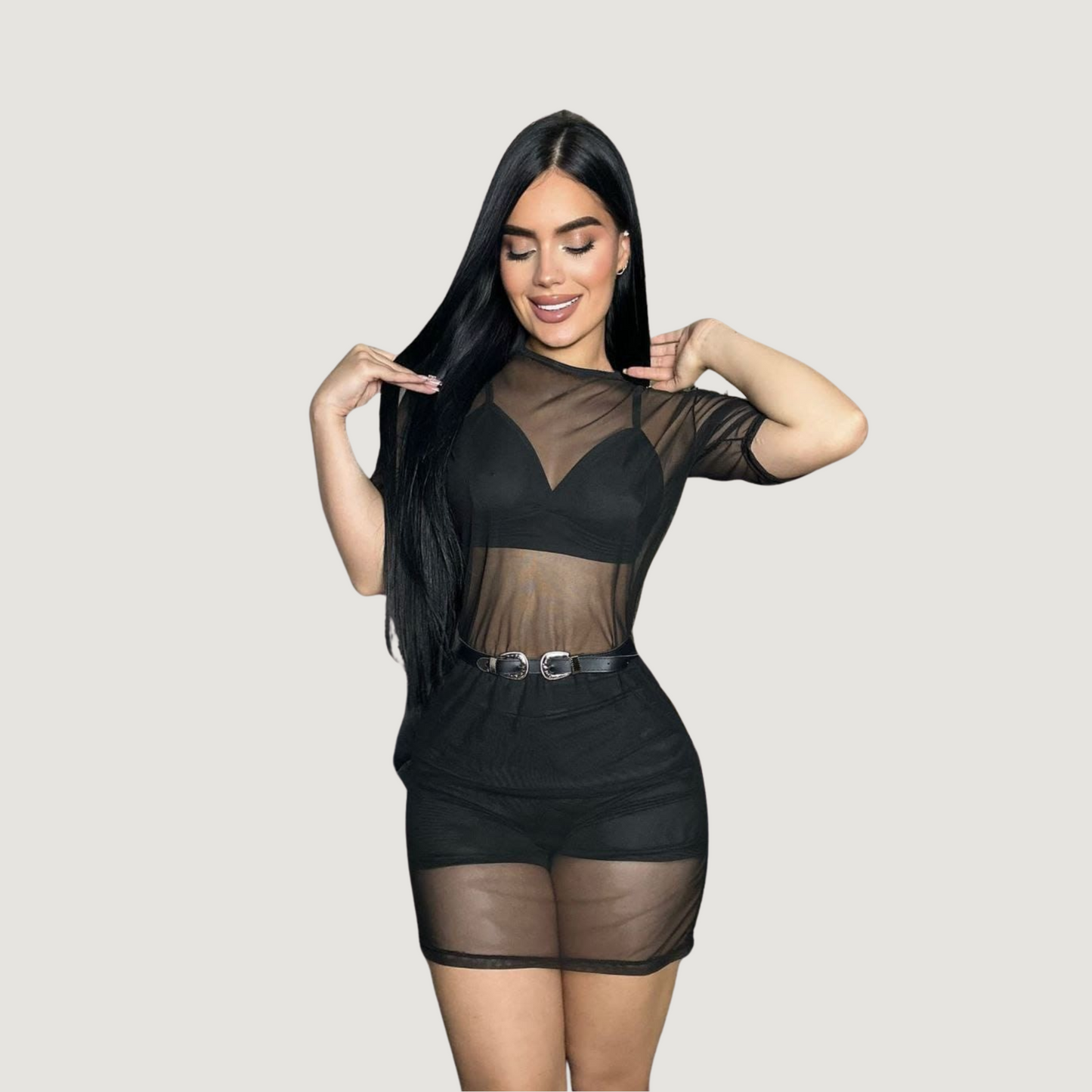 Mesh Mini Dress Set