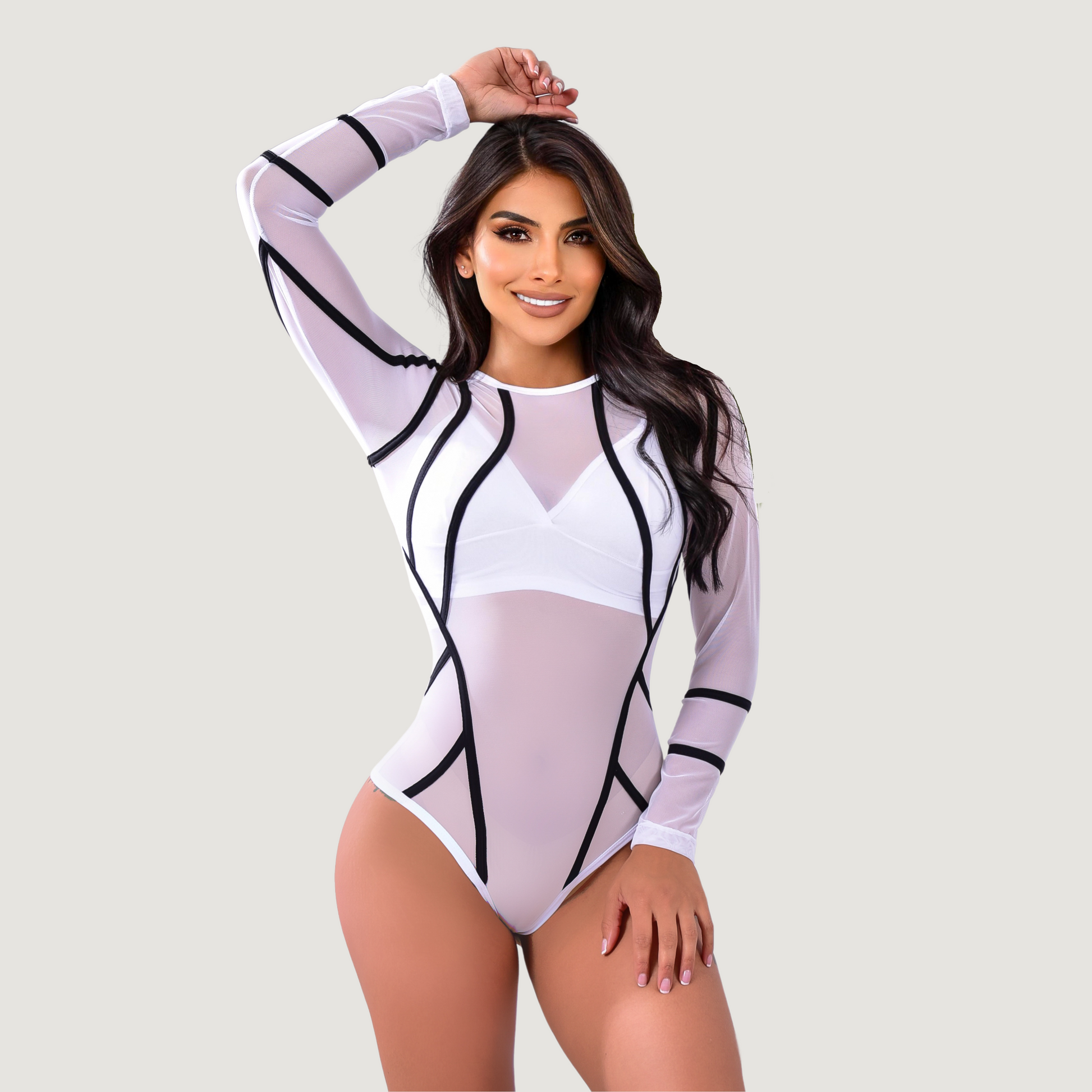 Sexy Bodysuit - Color Contrast - Saida Fashion 