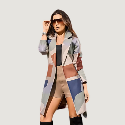 Tailored Fit Multicolor Coat