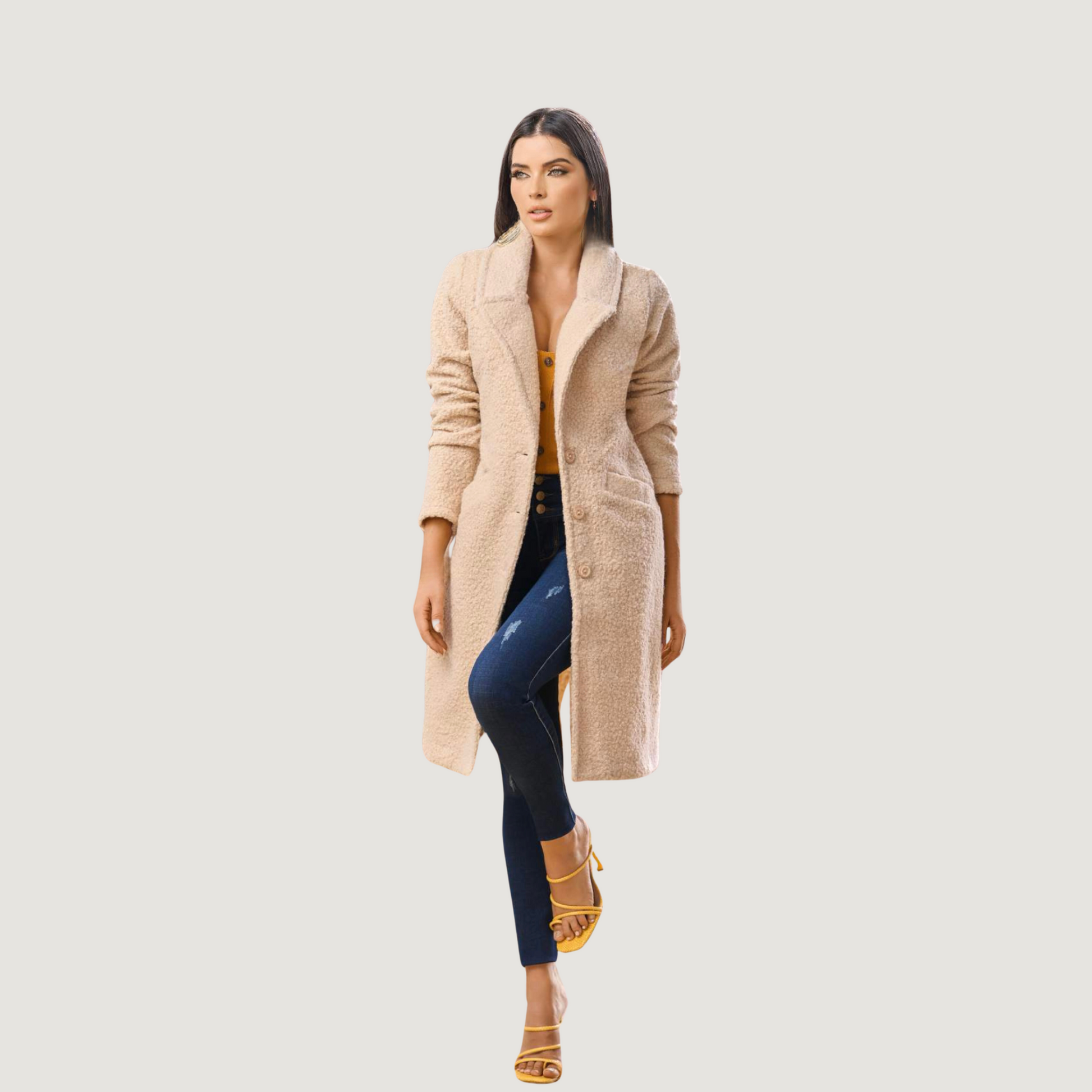 Overcoat Women with Soft Sherpa - Saida Fashion 