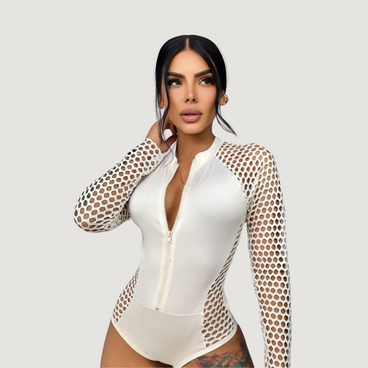 Women's Rave Bodysuit - Long Sleeves Look - Saida Fashion 