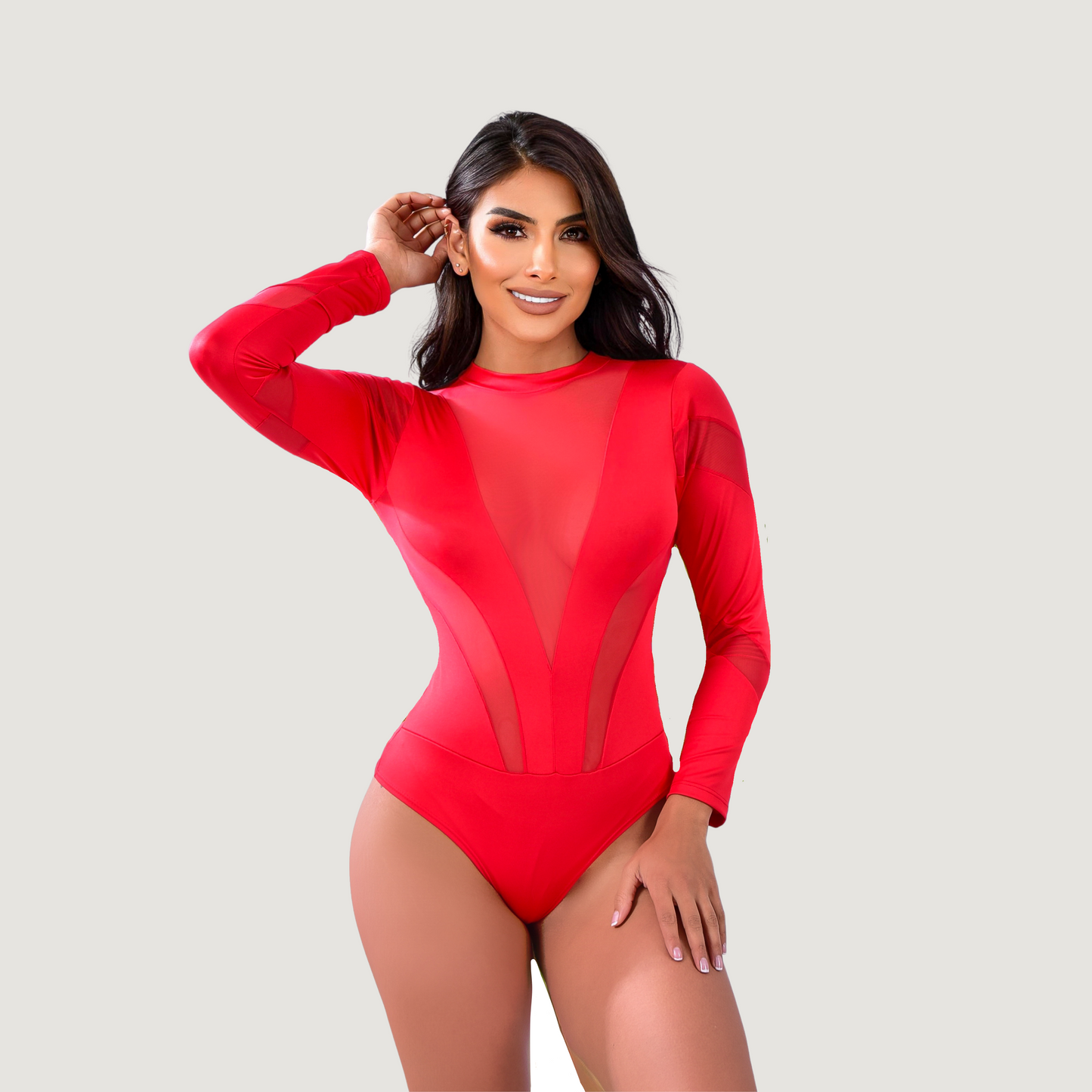 Sexy Bodysuit - Spandex - Mesh Mix - Saida Fashion 