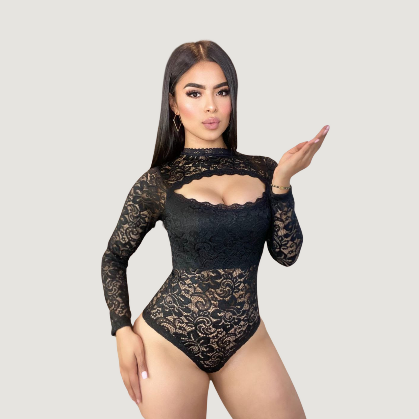 Feminine Sheer Lace Bodysuit