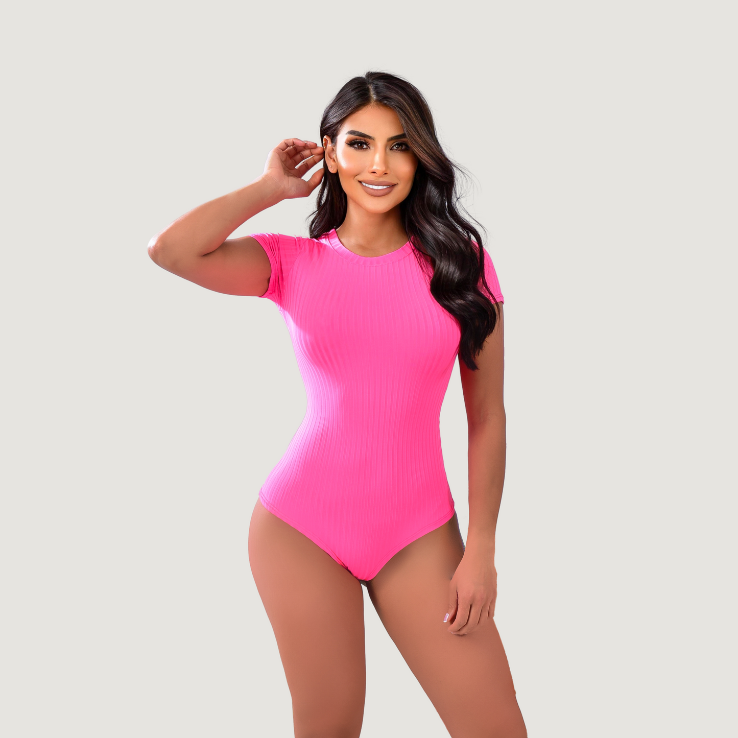 Women's Bodysuit - Ribbed Round Neck - Saida Fashion 