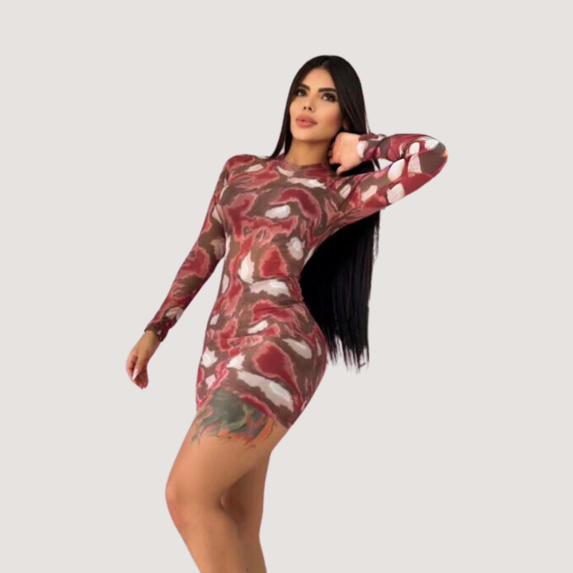 Mini Dresses with Long Sleeves - Saida Fashion 