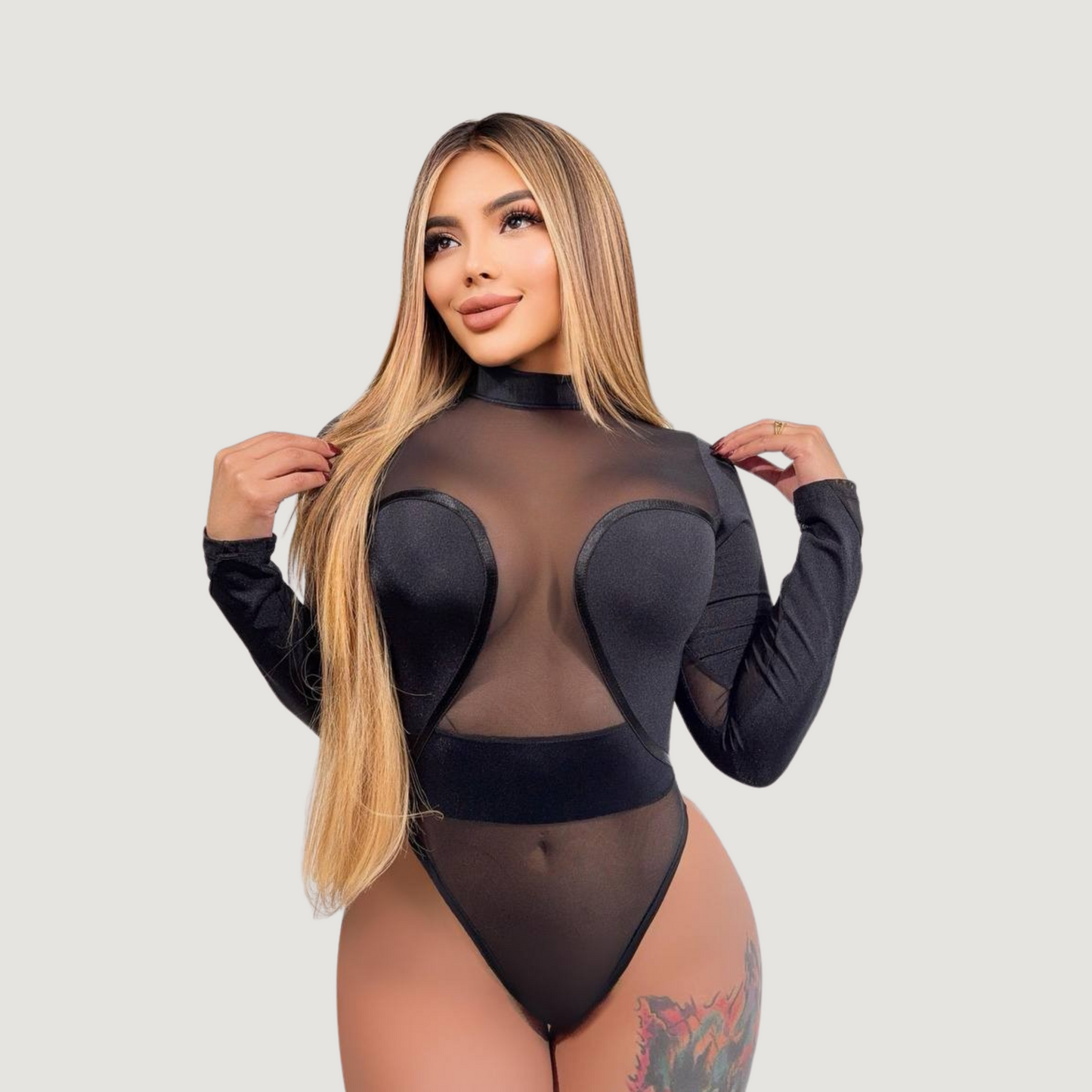 Sexy High Cut Sheer Bodysuit