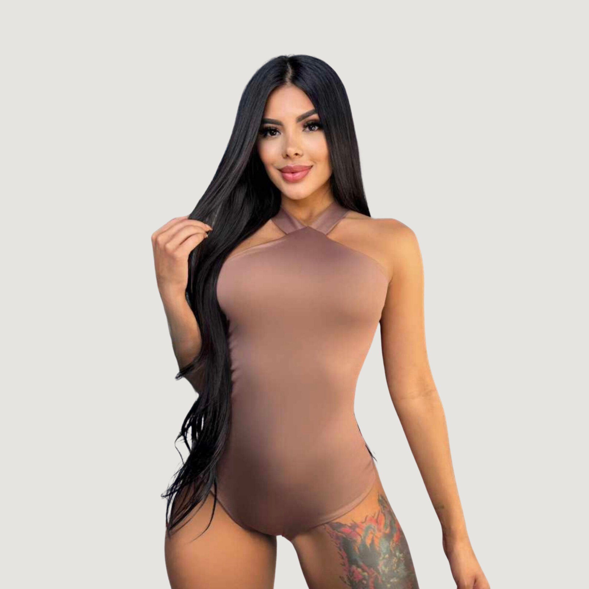 Spandex Bodysuit - Sexy Halter Style - Saida Fashion 