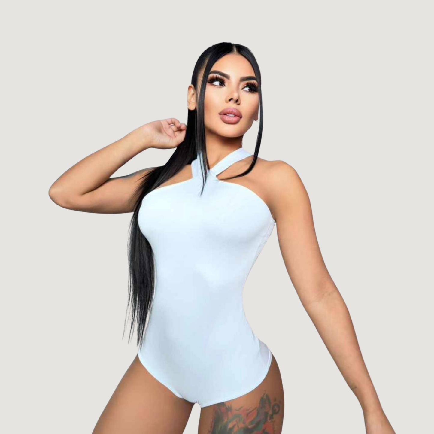 Spandex Bodysuit - Sexy Halter Style - Saida Fashion 