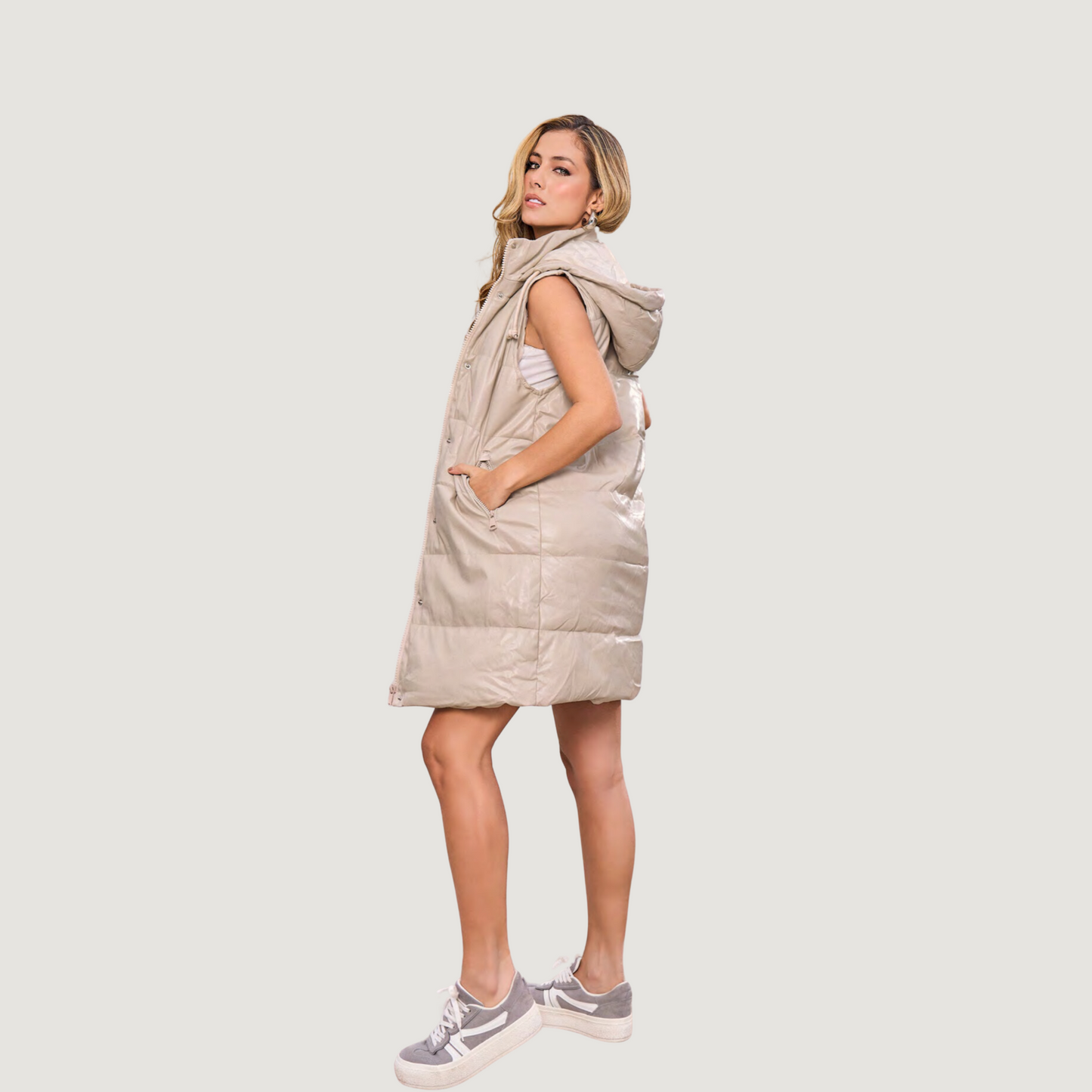 Long Quilted Puffer Vest – Sleek Look