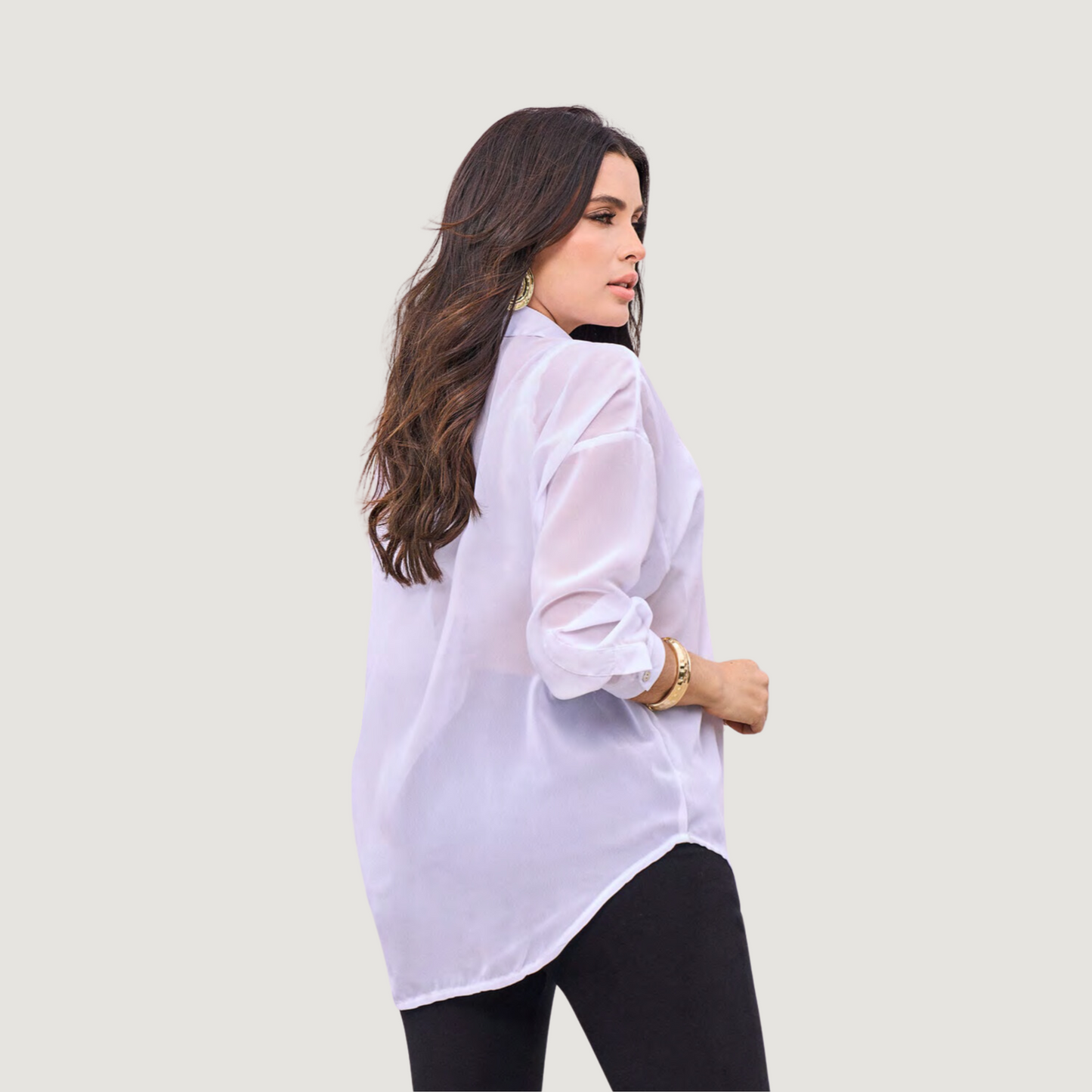 Chiffon Blouse with Classic Collar