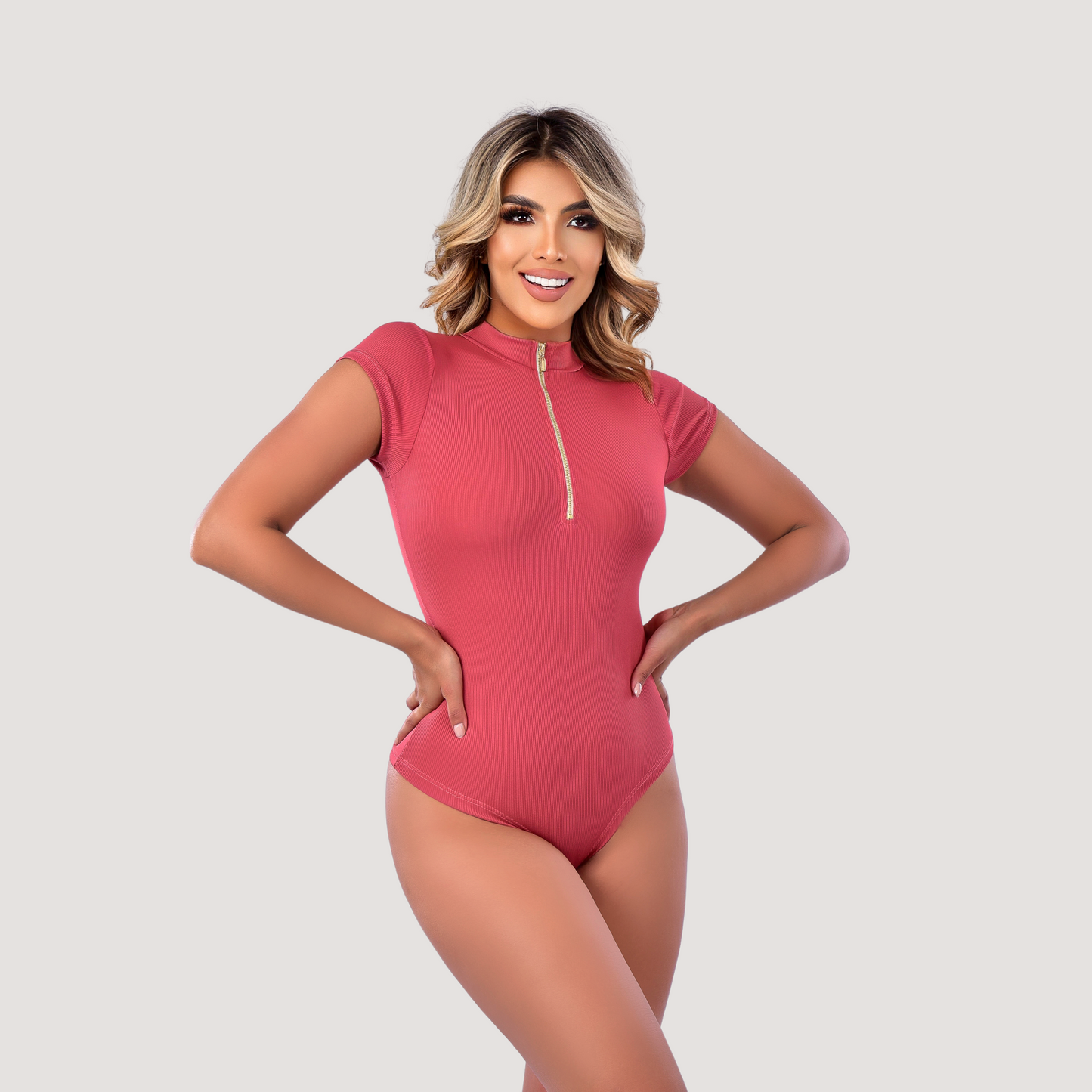 T Shirt Bodysuit - Ribbed Fabric - Saida Fashion 