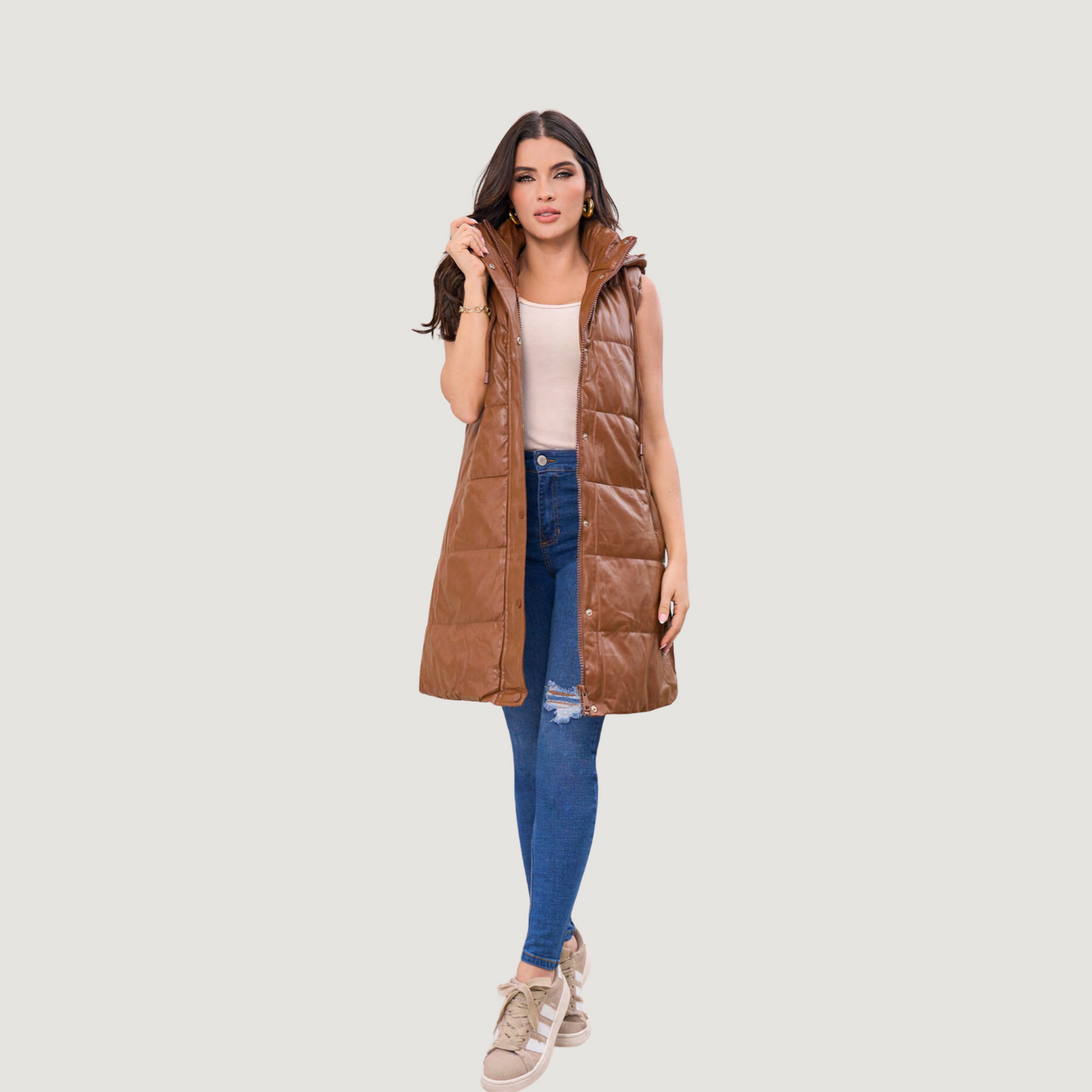 Long Quilted Puffer Vest – Sleek Look