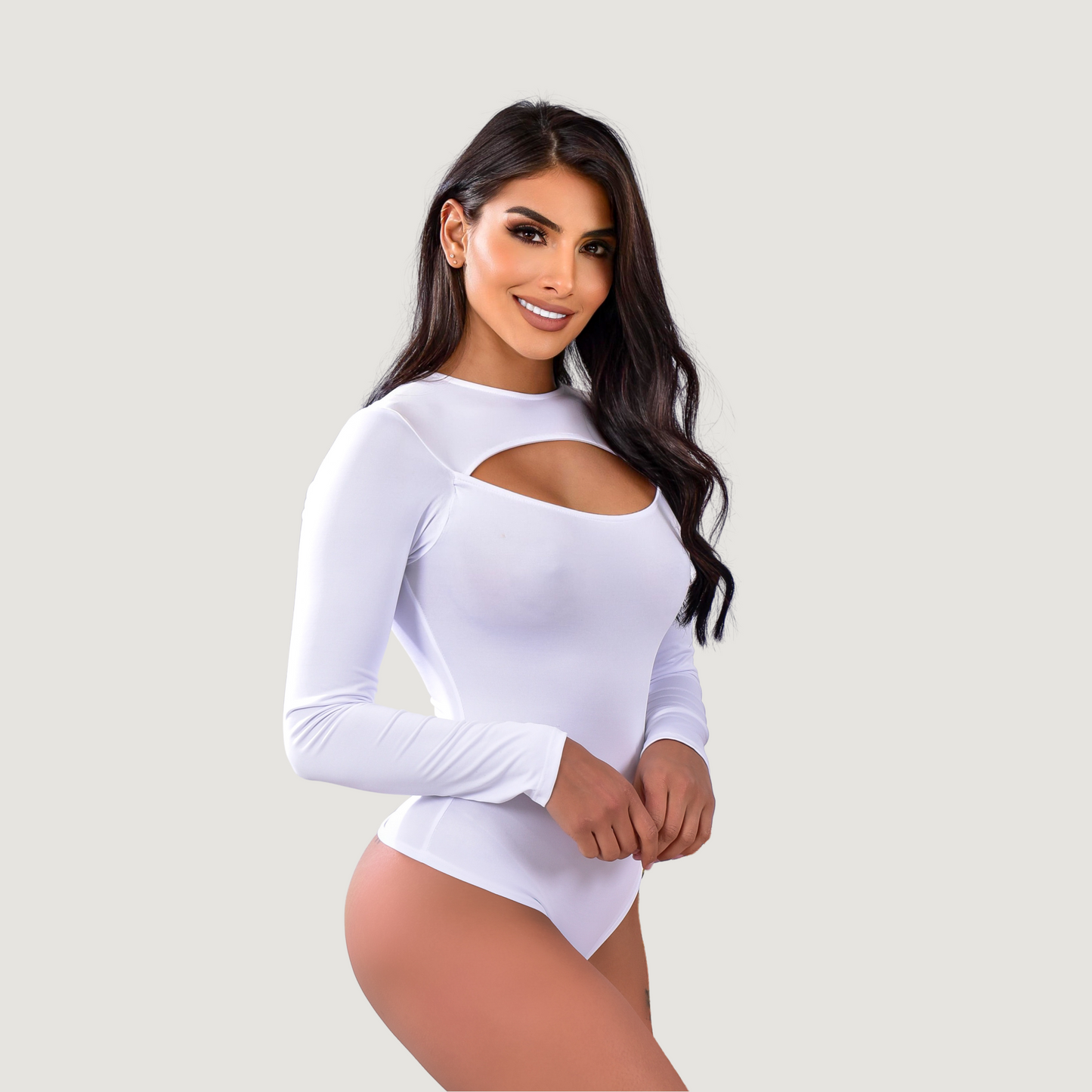 Body con escote ovalado y manga larga