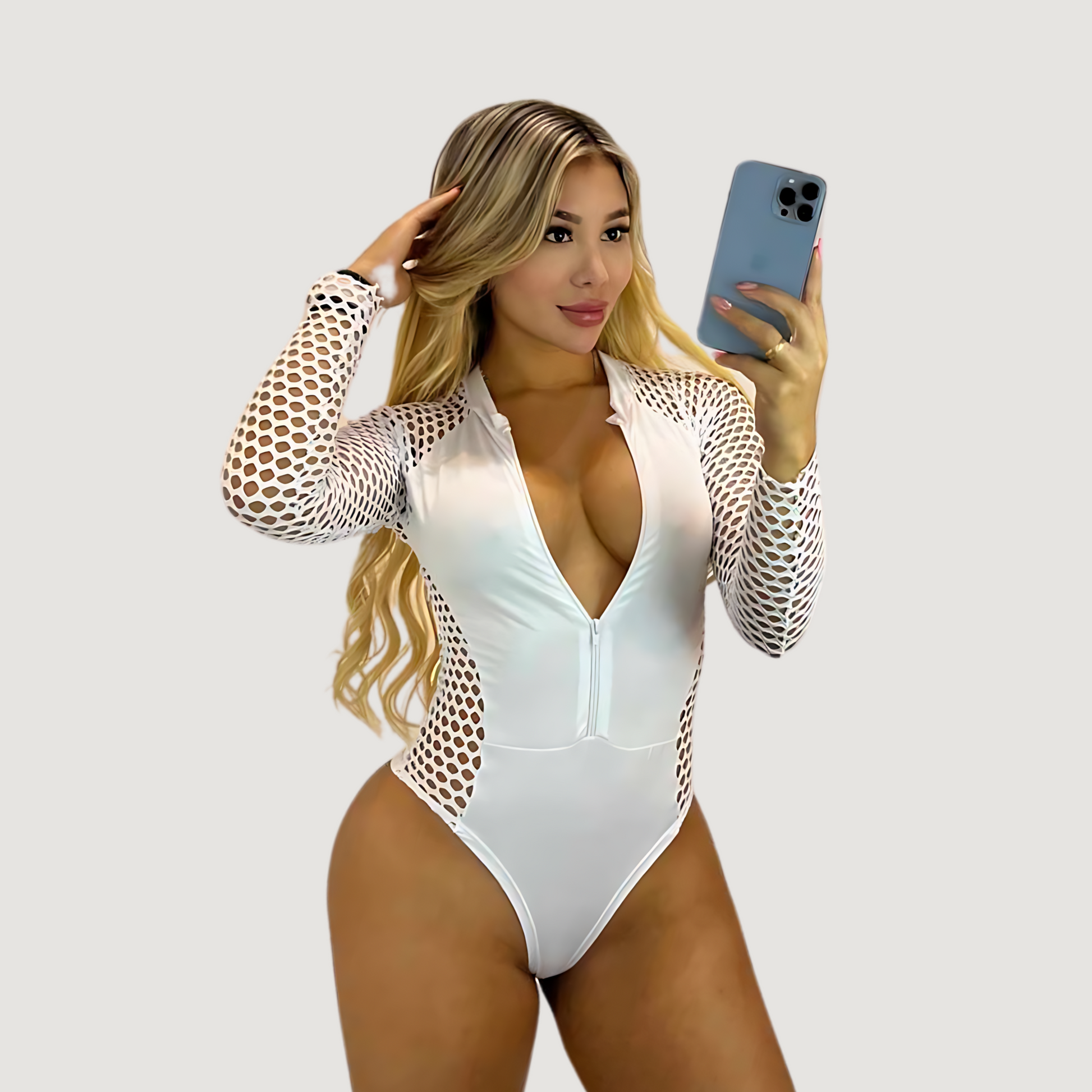 Women's Rave Bodysuit - Long Sleeves Look - Saida Fashion 