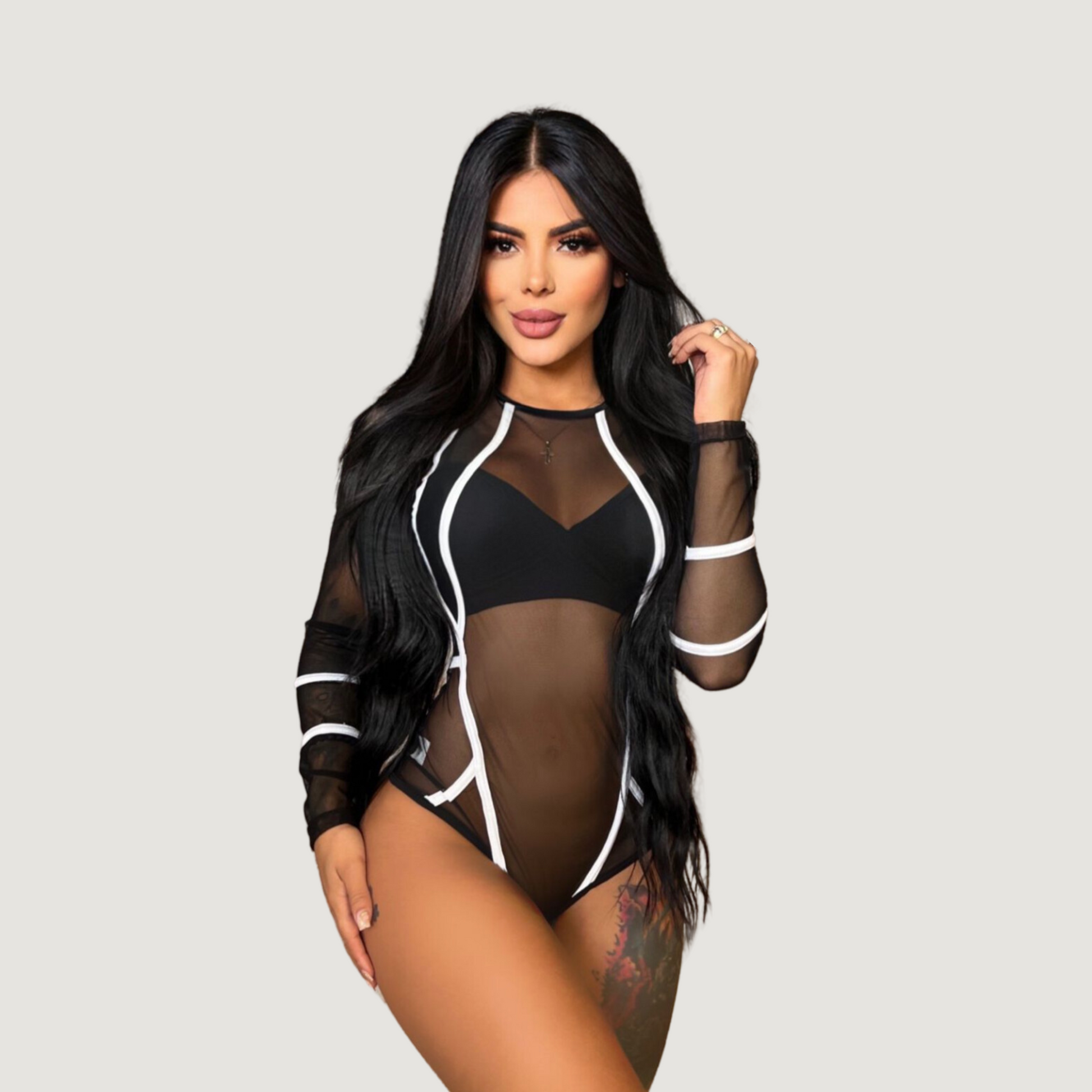 Sexy Bodysuit - Color Contrast - Saida Fashion 