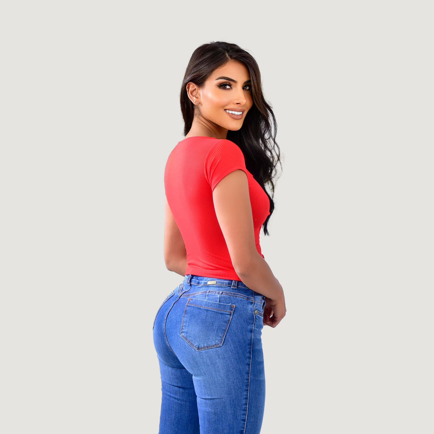 Criss Cross Crop Top with Lace-Up Neckline