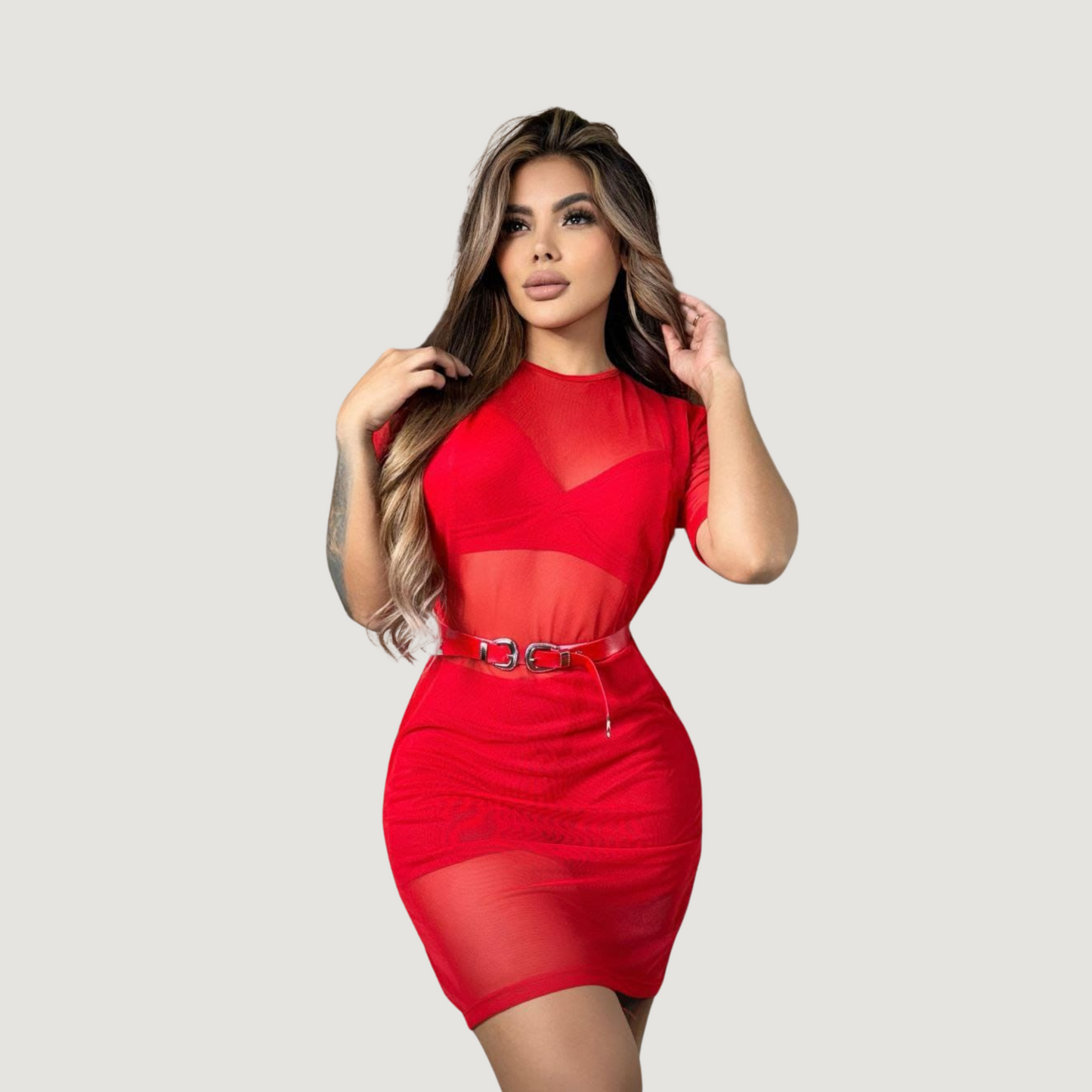 Mesh Mini Dress Set