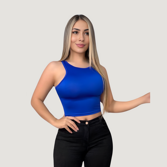 Essential crop top - layered front - Saida Fashion 