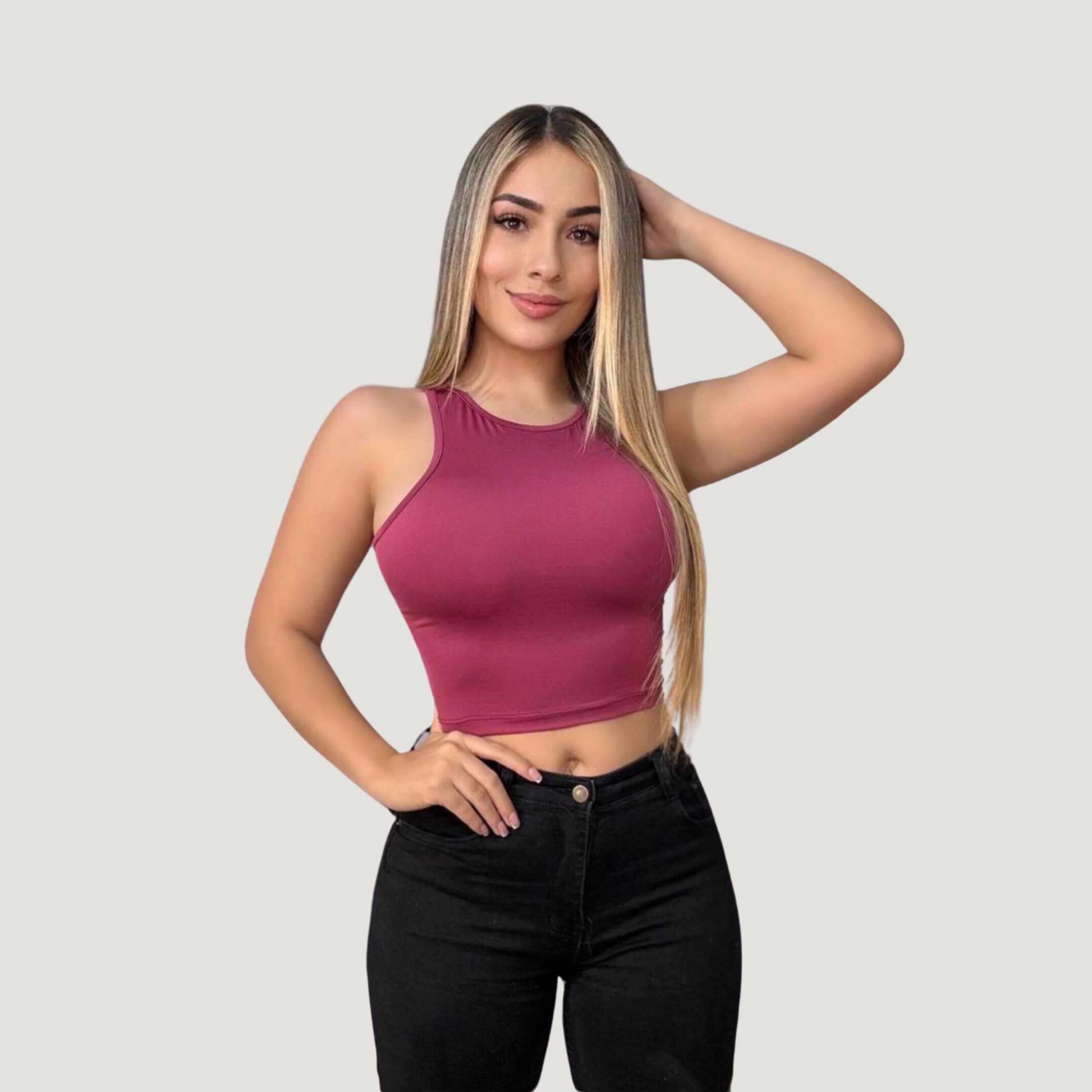 Essential crop top - layered front - Saida Fashion 